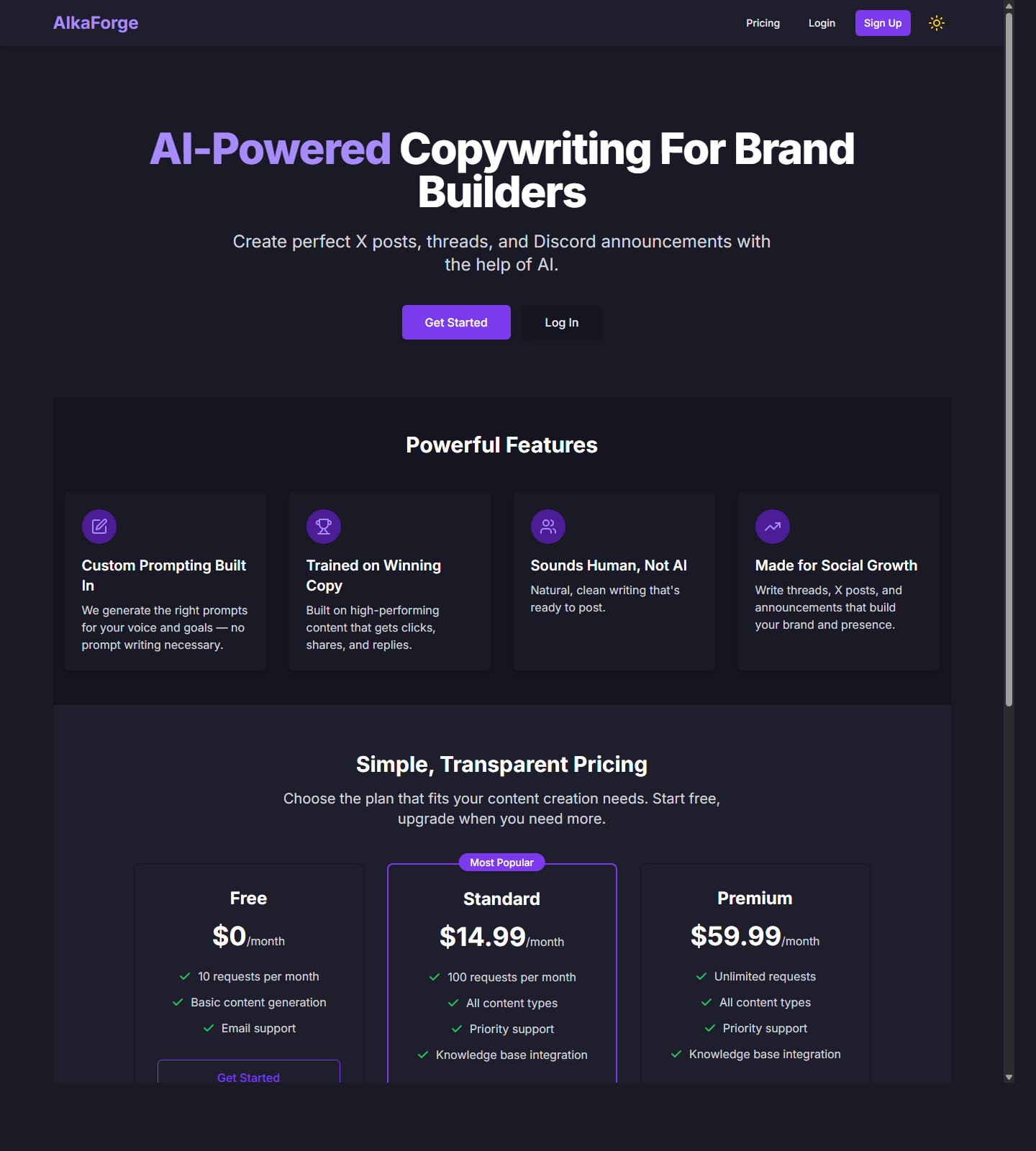 Alka Forge homepage preview