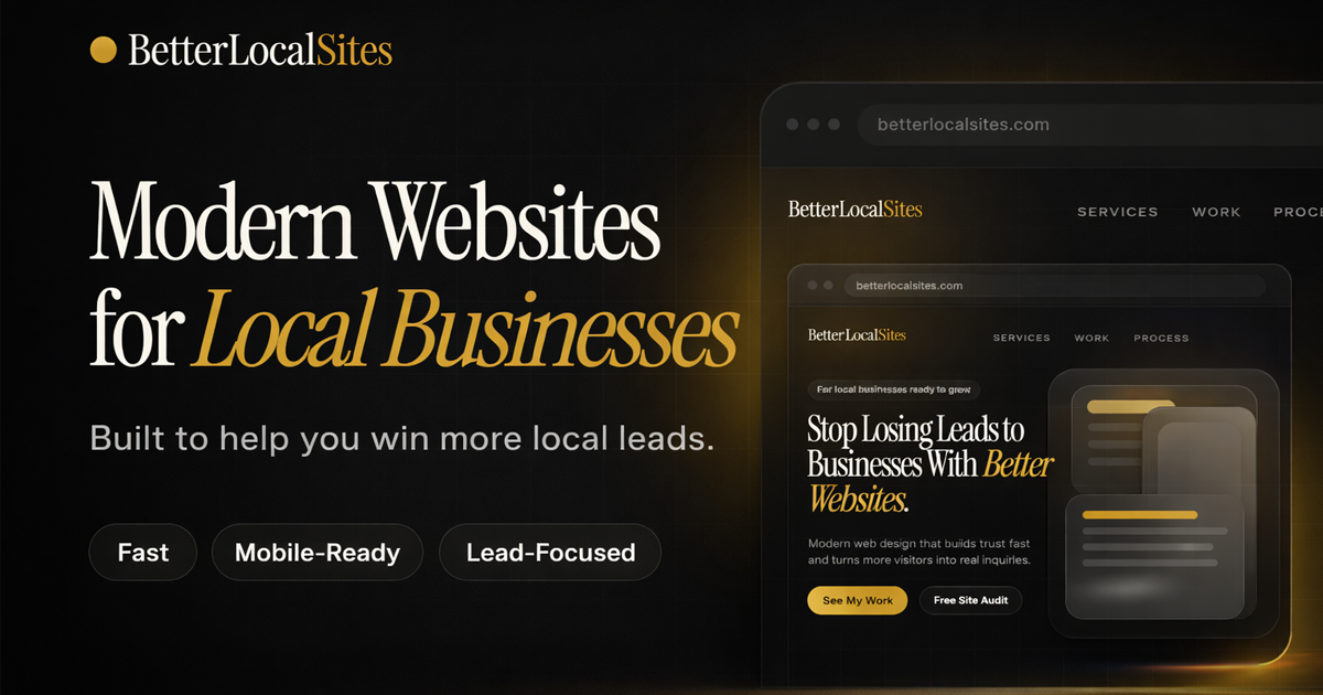 BetterLocalSites | Premium Websites for Local Businesses in Pennsylvania